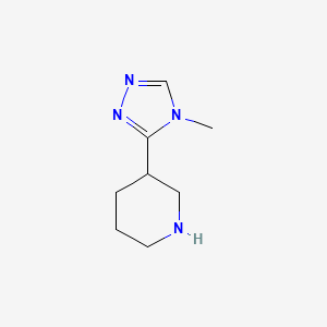molecular formula C8H14N4 B1453528 3-(4-methyl-4H-1,2,4-triazol-3-yl)piperidine CAS No. 661470-61-7