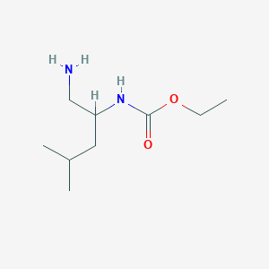 molecular formula C9H20N2O2 B1453529 ethyl N-(1-amino-4-methylpentan-2-yl)carbamate CAS No. 1087792-22-0