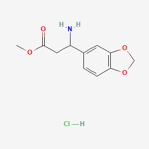 molecular formula C11H14ClNO4 B1453530 Methyl 3-amino-3-(1,3-benzodioxol-5-yl)propanoate hydrochloride CAS No. 1177093-05-8