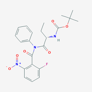 molecular formula C22H24FN3O6 B1453548 (S)-叔丁基(1-(2-氟-6-硝基-N-苯基苯甲酰胺)-1-氧代丁-2-基)氨基甲酸酯 CAS No. 870281-84-8