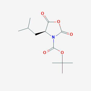 molecular formula C12H19NO5 B145355 Tert-butyl (4S)-4-(2-methylpropyl)-2,5-dioxo-1,3-oxazolidine-3-carboxylate CAS No. 125814-33-7