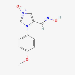 molecular formula C11H11N3O3 B14535527 N-{[1-(4-Methoxyphenyl)-3-oxo-1H-3lambda~5~-imidazol-5-yl]methylidene}hydroxylamine CAS No. 62202-11-3