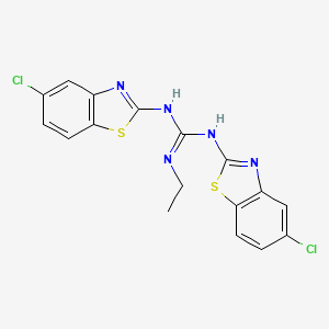 molecular formula C17H13Cl2N5S2 B14535569 N,N'-Bis[(5-chloro-1,3-benzothiazol-2-yl)]-N''-ethylguanidine CAS No. 62540-31-2