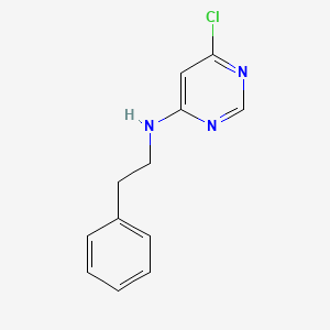 molecular formula C12H12ClN3 B1453559 4-Pyrimidinamine, 6-chloro-N-(2-phenylethyl)- CAS No. 19808-07-2