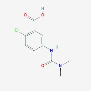 molecular formula C10H11ClN2O3 B1453565 2-Chloro-5-[(dimethylcarbamoyl)amino]benzoic acid CAS No. 1250075-49-0