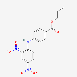 molecular formula C16H15N3O6 B14535653 Propyl 4-(2,4-dinitroanilino)benzoate CAS No. 62276-03-3