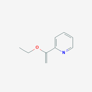 molecular formula C9H11NO B14535658 Pyridine, 2-(1-ethoxyethenyl)- CAS No. 62369-30-6