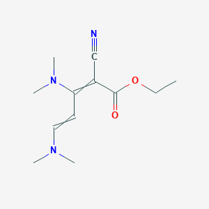 molecular formula C12H19N3O2 B14535714 Ethyl 2-cyano-3,5-bis(dimethylamino)penta-2,4-dienoate CAS No. 62322-01-4