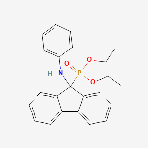 molecular formula C23H24NO3P B14535737 Diethyl (9-anilino-9H-fluoren-9-yl)phosphonate CAS No. 62614-12-4