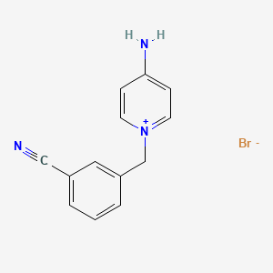 molecular formula C13H12BrN3 B14535741 Pyridinium, 4-amino-1-[(3-cyanophenyl)methyl]-, bromide CAS No. 62455-94-1