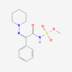 molecular formula C14H19N3O4S B14535743 methyl N-(2-phenyl-2-piperidin-1-yliminoacetyl)sulfamate CAS No. 62442-40-4