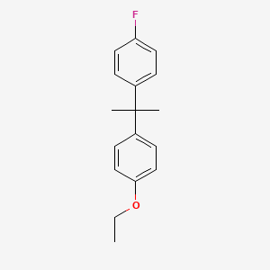 molecular formula C17H19FO B14535775 Benzene, 1-ethoxy-4-[1-(4-fluorophenyl)-1-methylethyl]- CAS No. 62153-72-4