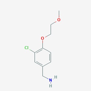 molecular formula C10H14ClNO2 B1453579 3-Chloro-4-(2-methoxy-ethoxy)-benzylamine CAS No. 1248816-06-9