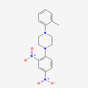 molecular formula C17H18N4O4 B14535852 Piperazine, 1-(2,4-dinitrophenyl)-4-(2-methylphenyl)- CAS No. 62208-59-7