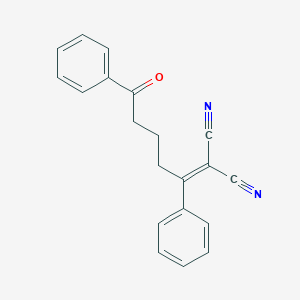 molecular formula C20H16N2O B14536023 Propanedinitrile, (5-oxo-1,5-diphenylpentylidene)- CAS No. 62329-00-4