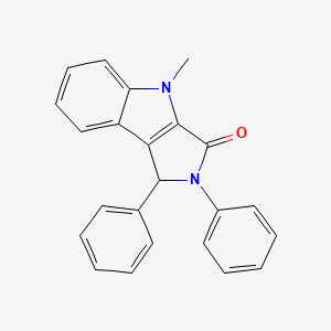 molecular formula C23H18N2O B14536113 Pyrrolo[3,4-b]indol-3(2H)-one, 1,4-dihydro-4-methyl-1,2-diphenyl- CAS No. 61939-27-3