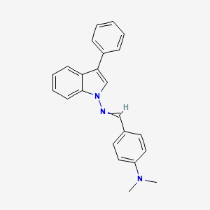 molecular formula C23H21N3 B14536166 N,N-Dimethyl-4-{[(3-phenyl-1H-indol-1-yl)imino]methyl}aniline CAS No. 62308-69-4