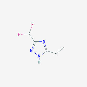 molecular formula C5H7F2N3 B1453619 5-(difluoromethyl)-3-ethyl-1H-1,2,4-triazole CAS No. 1247413-25-7