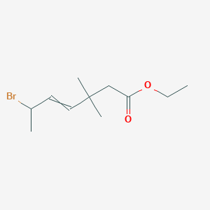 molecular formula C11H19BrO2 B14536196 Ethyl 6-bromo-3,3-dimethylhept-4-enoate CAS No. 62217-51-0