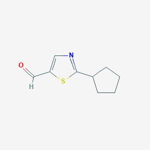 molecular formula C9H11NOS B1453620 2-Cyclopentylthiazole-5-carbaldehyde CAS No. 1251104-23-0