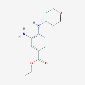 Ethyl 3-amino-4-((tetrahydro-2H-pyran-4-yl)amino)benzoate