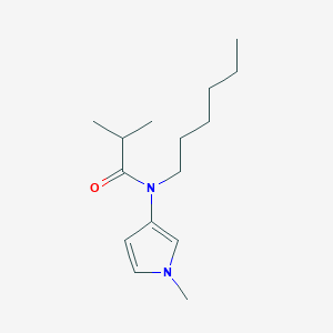 molecular formula C15H26N2O B14536228 N-Hexyl-2-methyl-N-(1-methyl-1H-pyrrol-3-yl)propanamide CAS No. 62187-90-0