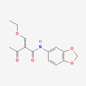molecular formula C14H15NO5 B14536294 N-(2H-1,3-Benzodioxol-5-yl)-2-(ethoxymethylidene)-3-oxobutanamide CAS No. 61919-39-9