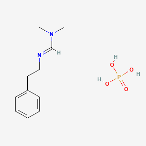 molecular formula C11H19N2O4P B14536368 N,N-dimethyl-N'-(2-phenylethyl)methanimidamide;phosphoric acid CAS No. 61945-46-8