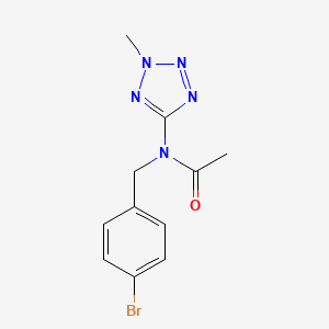 molecular formula C11H12BrN5O B14536376 N-[(4-Bromophenyl)methyl]-N-(2-methyl-2H-tetrazol-5-yl)acetamide CAS No. 62400-31-1