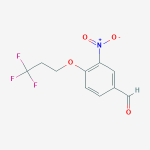molecular formula C10H8F3NO4 B1453639 3-Nitro-4-(3,3,3-trifluoropropoxy)benzaldehyde CAS No. 1378330-97-2