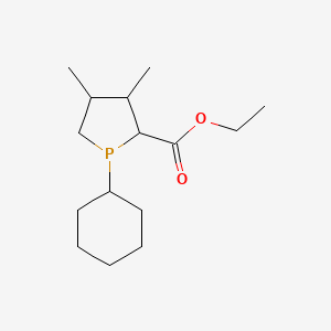 molecular formula C15H27O2P B14536460 Ethyl 1-cyclohexyl-3,4-dimethylphospholane-2-carboxylate CAS No. 62451-16-5