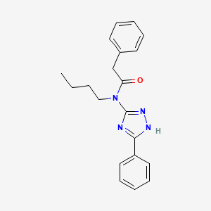 molecular formula C20H22N4O B14536500 N-Butyl-2-phenyl-N-(5-phenyl-1H-1,2,4-triazol-3-yl)acetamide CAS No. 62400-16-2
