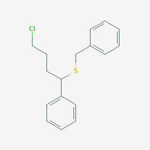 molecular formula C17H19ClS B14536669 Benzene, [[(4-chloro-1-phenylbutyl)thio]methyl]- CAS No. 62252-54-4