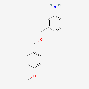 3-{[(4-Methoxyphenyl)methoxy]methyl}aniline