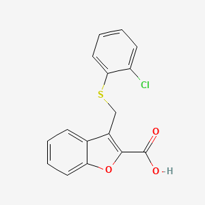 3-{[(2-Chlorophenyl)sulfanyl]methyl}-1-benzofuran-2-carboxylic acid