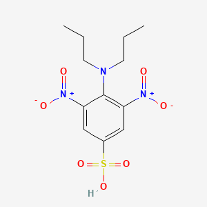 molecular formula C12H17N3O7S B14536719 Benzenesulfonic acid, 4-(dipropylamino)-3,5-dinitro- CAS No. 62443-96-3