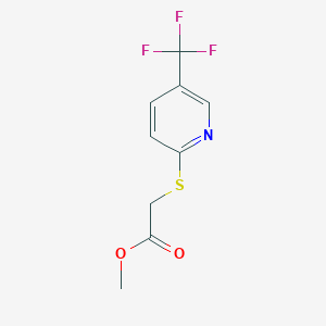 molecular formula C9H8F3NO2S B1453679 Methyl 2-[[5-(trifluoromethyl)-2-pyridyl]sulfanyl]acetate CAS No. 142274-35-9