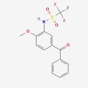 molecular formula C15H12F3NO4S B14536818 N-(5-Benzoyl-2-methoxyphenyl)-1,1,1-trifluoromethanesulfonamide CAS No. 62261-74-9