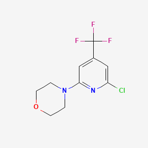 molecular formula C10H10ClF3N2O B1453688 4-[6-Chloro-4-(trifluoromethyl)pyridin-2-yl]morpholine CAS No. 1053659-40-7