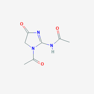 molecular formula C7H9N3O3 B145369 N-(3-acetyl-5-oxo-4H-imidazol-2-yl)acetamide CAS No. 130749-76-7