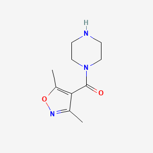 molecular formula C10H15N3O2 B1453694 (3,5-Dimethylisoxazol-4-yl)(piperazin-1-yl)methanone CAS No. 870007-71-9