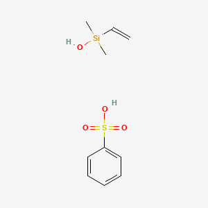 molecular formula C10H16O4SSi B14536947 Benzenesulfonic acid;ethenyl-hydroxy-dimethylsilane CAS No. 62381-60-6