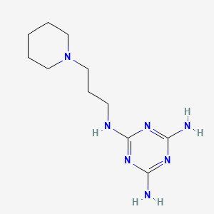 molecular formula C11H21N7 B14536949 N~2~-[3-(Piperidin-1-yl)propyl]-1,3,5-triazine-2,4,6-triamine CAS No. 61912-32-1