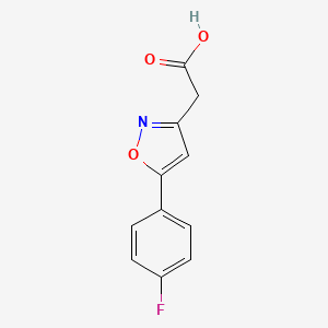 molecular formula C11H8FNO3 B1453695 [5-(4-氟苯基)异噁唑-3-基]乙酸 CAS No. 1018584-37-6