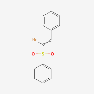 molecular formula C14H11BrO2S B14536960 Benzene, [(1-bromo-2-phenylethenyl)sulfonyl]- CAS No. 62251-29-0