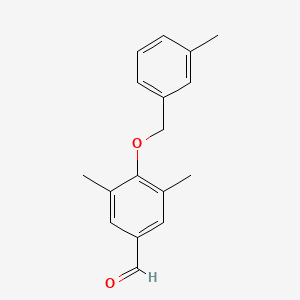 molecular formula C17H18O2 B1453701 3,5-Dimethyl-4-[(3-methylphenyl)methoxy]benzaldehyde CAS No. 1040033-13-3
