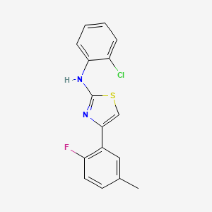 molecular formula C16H12ClFN2S B14537037 N-(2-Chlorophenyl)-4-(2-fluoro-5-methylphenyl)-1,3-thiazol-2-amine CAS No. 62433-42-5