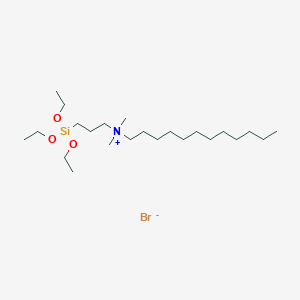 molecular formula C23H52BrNO3Si B14537108 N,N-Dimethyl-N-[3-(triethoxysilyl)propyl]dodecan-1-aminium bromide CAS No. 62117-38-8