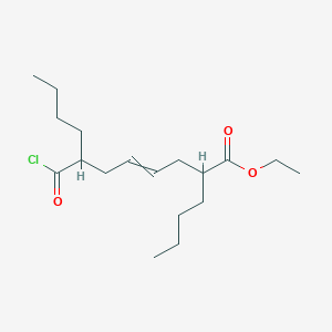 molecular formula C18H31ClO3 B14537134 Ethyl 2-butyl-7-(chlorocarbonyl)undec-4-enoate CAS No. 62456-88-6