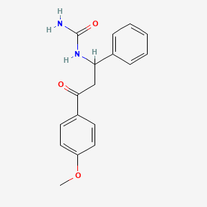 molecular formula C17H18N2O3 B14537193 N-[3-(4-Methoxyphenyl)-3-oxo-1-phenylpropyl]urea CAS No. 62481-06-5